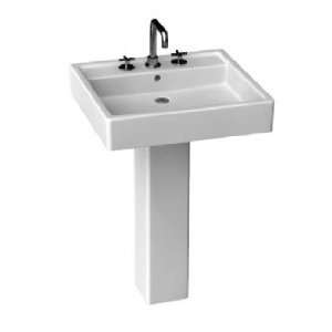   Solutions Solutions 24 Pedestal Fire Clay Bathroom Sink with 8