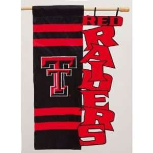   : Texas Tech University Applique Cutout House Flag: Sports & Outdoors