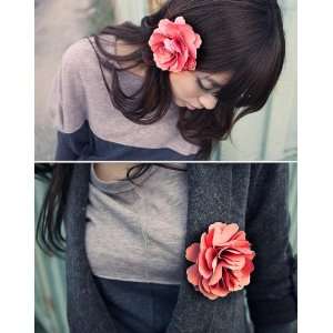   Flowers Headband/hair Clip/brooch, Single Beige Flower, Pink: Beauty