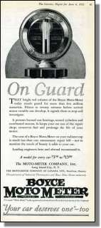 1925 Boyce Moto Meter Temp Gauge Guards Motor Print Ad  