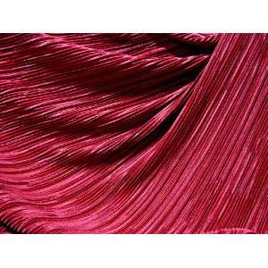   City Pleats   Red Fortuny style Crystal Pleated Satin