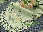 Country Roses Flowers Embroidered Table Runner 5x47 L032512  