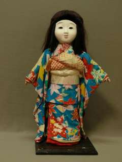 RARE Showa Japanese Geisha Kimono Ichimatsu Gofun Doll Ningyo 21 