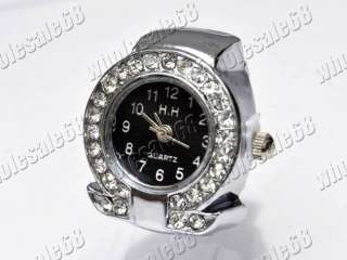 WOW!!! FREE 50pcs stainless steel rhinestone watch ring  