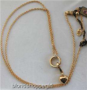NWT Juicy Couture GOLD CHARM CATCHER NECKLACE Long Puffed Heart 