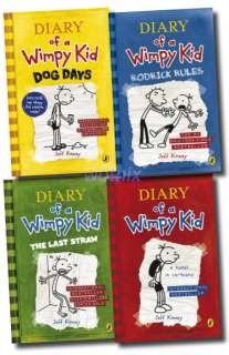 Diary of A Wimpy Kid Collection 4 Books Set Jeff Kinney  