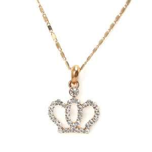   Crown Pendant with Silver Swarovski Crystals and Necklace (2947