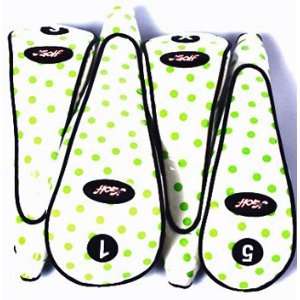   JGolf Lime Green Polka Dot Ladies Golf Club Covers