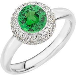 Very Attractive Large GEM Grade Vivid Green Tsavorite Garnet & Diamond 