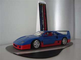 18 UNIQUE Custom Ferrari F40 Racing Machine + Diorama Display *Blue 
