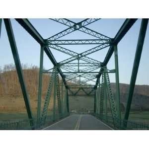  Iron Bridge Spans the Clinch River in Rural Tn Stretched 