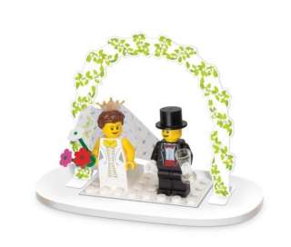 Lego Minifigure Wedding Bride & Groom Party Favor Cake Topper Brand 