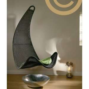   Curve Woven Wicker Kiwi Green Hanging Chair Patio, Lawn & Garden