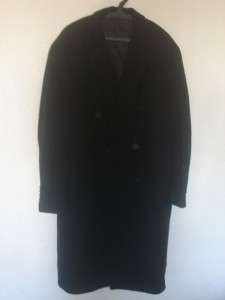 795 London Fog Mens Black Coat Wool Size 42 R Warm NR  