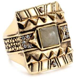  House of Harlow 1960 Cushion Cocktail Ring with Moonstone 