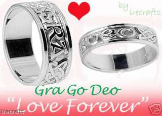 Irish Love Forever Silver Celtic Wedding Rings Set sz  