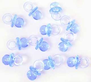 144  Blue Acrylic Pacifier Binky Boy Baby Shower Favors  