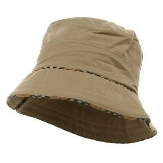 Plaid Trim Bucket Hat Khaki W12S47C