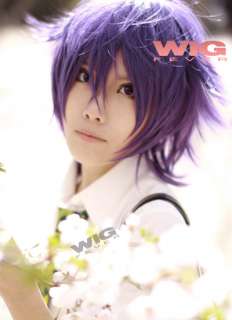 Shiki Yuuki Natsuno Cosplay Short Purple Hair Wig  