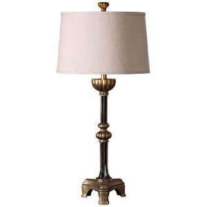  Uttermost Visconti Antiqued Gold and Black Table Lamp 