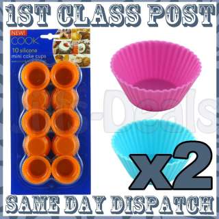 20 X SILICONE FAIRY CUP CAKE CASE MOULDS KIDS BAKING UK  
