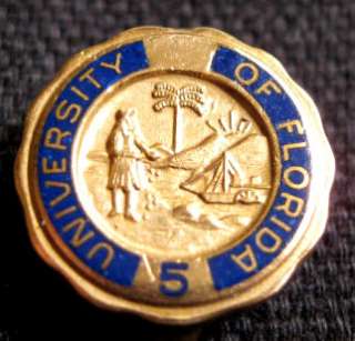Pretty University of Florida 5 Years Service Pin  