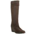 kors michael kors brown suede cuffed foxy wedge boots