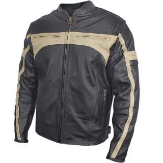   BXU 100570 Mens Armored Leather Motorcycle Jacket size XL  