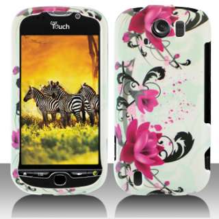 HTC Mytouch 4G Slide Pink Flower on White Hard Case Phone Cover Snap 