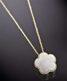 Jardin mother of pearl clover pendant chain necklace   up to 