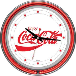   Coca Cola White Neon Game Room Wall Coke Clock 844296082568  