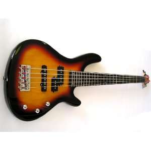  5 String Electric Bass Guitar   Metallic Red Musical 