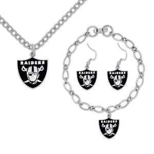   Oakland Raiders Ladies Silver Tone Jewelry Gift Set: Sports & Outdoors