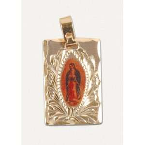 14 kt Gold Layered Religious Medal   Our Lady of Guadalupe   Hand Made 