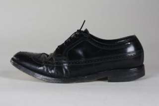   Florsheim Black Perforated Wingtip Leather Oxford Shoes 10.5 E  