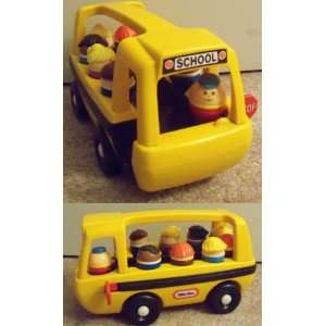  Little Tikes Vintage School Bus W/9 People Toy Everything 