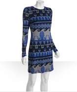 style #314798801 blue nordic print jersey Morgan dress