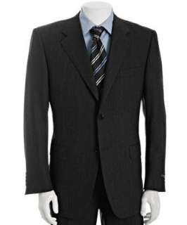 style #302226401 charcoal striped wool Natural Comfort 2 button suit 
