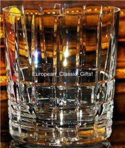HAND CUT Leaded CRYSTAL GLASSES Double Old Fashioned IMPORTED Badash 