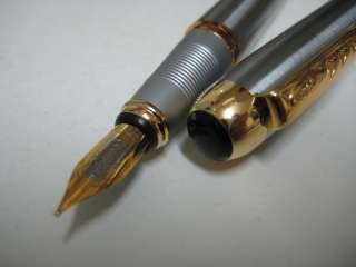 Stately Art Deco Stainless steel Fountain pen fh250  