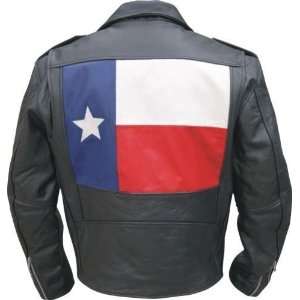  Mens Basic Motorcycle Jacket w/ Texas Flag on the back 