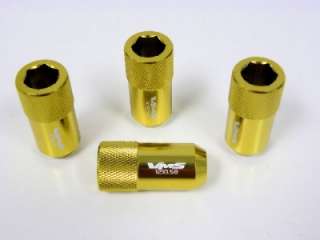 20PC TUNER HEX STYLE RACING LUG NUTS 12X1.5 GOLD YELLOW  