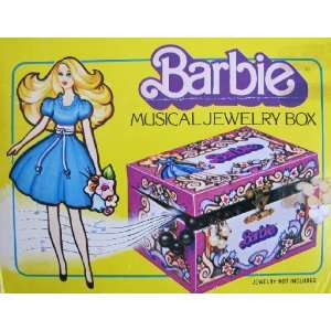 Vintage BARBIE MUSICAL JEWELRY BOX w Mirror & Barbie Figure Turns to 