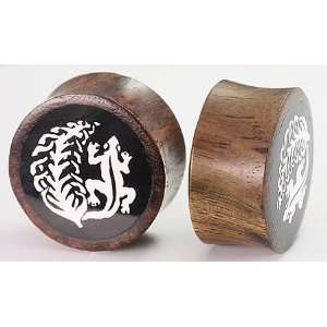 ARENG Wood Double Flare NATURE Inlay Plug Organic Jewelry Price Per 1 