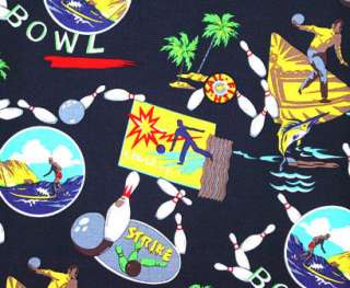 Bowling Pin Strike Retro Hawaiian Shirt Tall 2XLT  