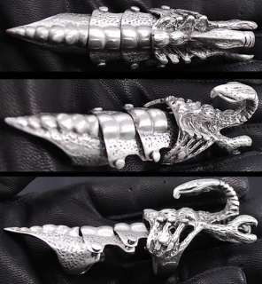 VERY UNIQUE DESIGNS FULL FINGER ARMOR RING with weird alien scorpion 