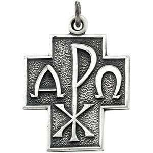  Sterling Silver Alpha Omega Cross Pendant Jewelry