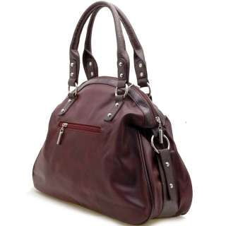 Crown Rhinestone Women Handbag Shoulder Bag Burgundy  