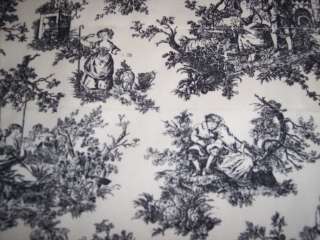   Waverly Sweet Pastimes~Scalloped~TOILE/TICKING VALANCE CURTAINS  