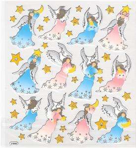 Angel moon stars scrapbooking Stickers silver accents  